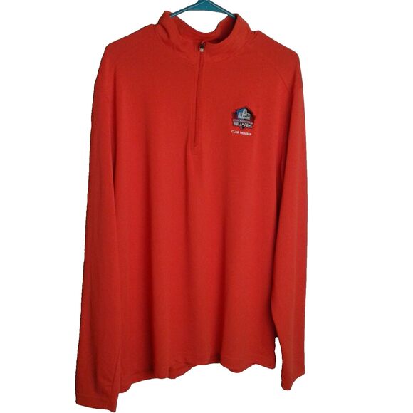 Orange Professional Football Hall Of Fame Club Member  Quarter Zip XL LS RARE - Picture 1 of 6